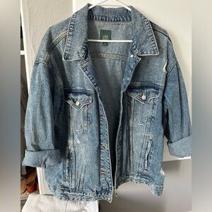 Wild Fable Distressed oversized Blue Jean Jacket
